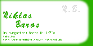 miklos baros business card